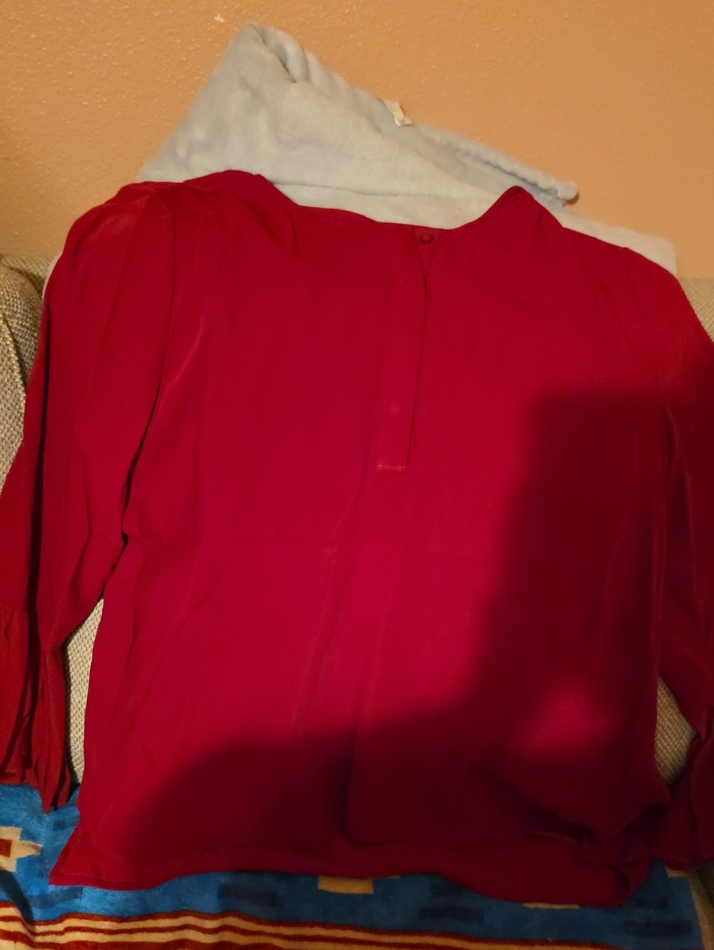 Chico's Vibrant Red Long-Sleeve Blouse